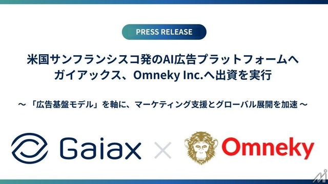 ガイアックス、米国発AI広告プラットフォーム「Omneky」へ出資
